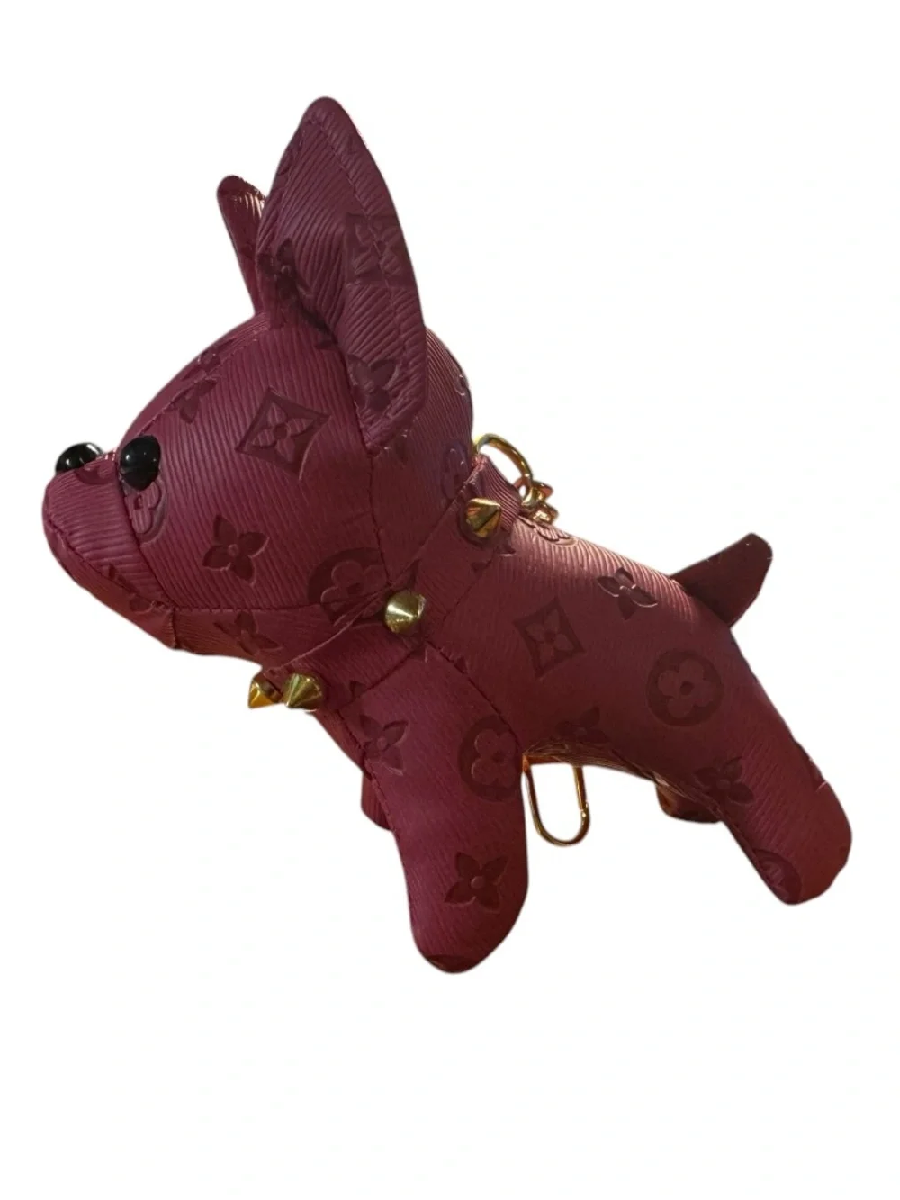 Dark Pink French Bulldog Dog Keychain Handbag Bag Charm - Brand New